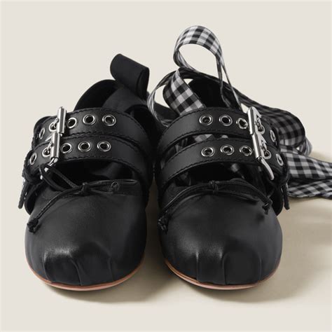 Miu Miu Nappa And Calf Leather Ballerinas 